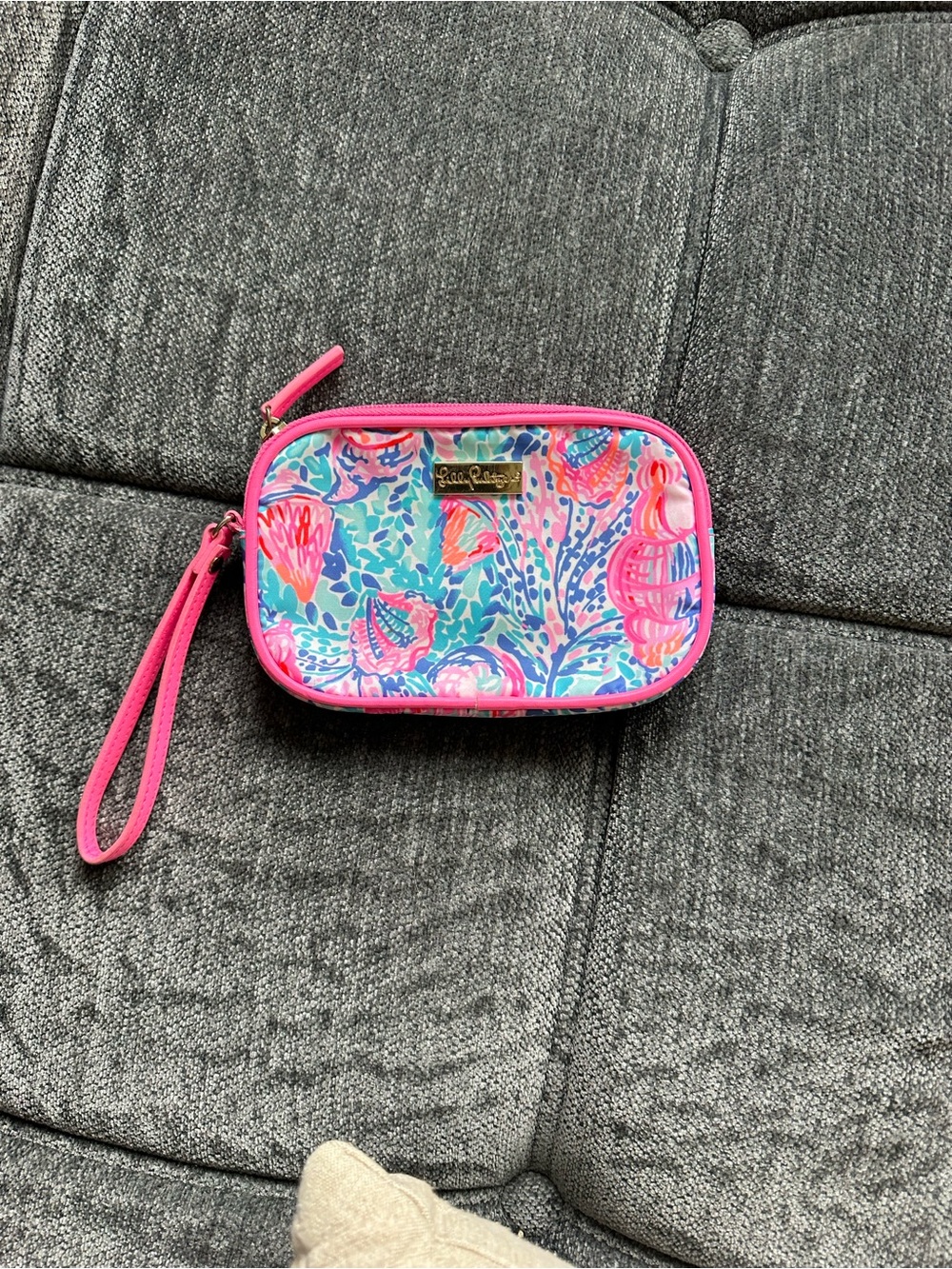 Lilly Pulitzer Pink Tropical Wristlet